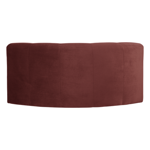 WOOOD eetbank halfronde hoek rug Mojo Base - Velvet - K.bruin - 83x152x76