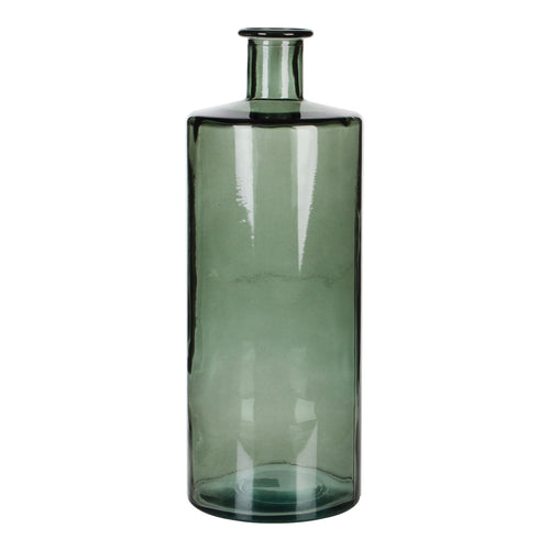 Mica Decorations Guan Fles Vaas - H40 x Ø15 cm - Gerecycled Glas - Groen
