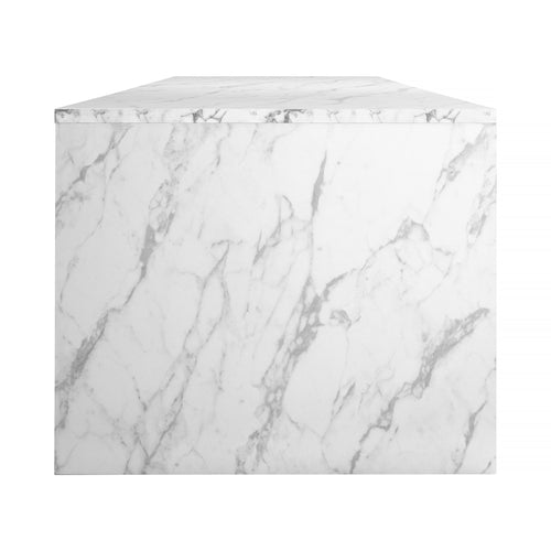 Eettafel met wit marmer effect in melamine 160 cm ALBERTA - vtwonen shop