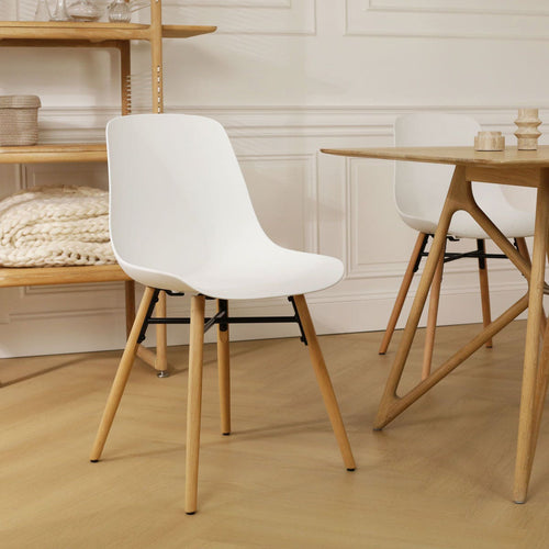 Nolon Nena-Pip Eetkamerstoelen Set van 2 - Wit - Houten Poten - vtwonen shop