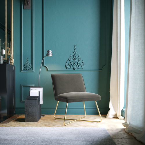 Sia Home - Fauteuils TALIA - Fluweel - Mol - 66cm