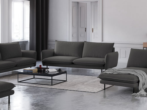 Cosmopolitan Design Bank Vienna 3-zits, structurele stof, donkergrijs - 92x200x95cm
