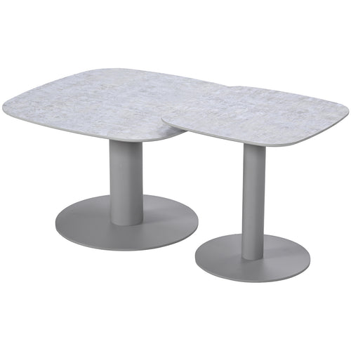 Bosco set van 2 loungetafels - taupe - Fibrestone/aluminium