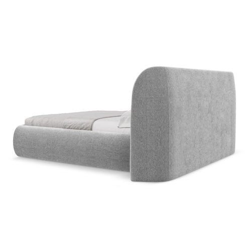 LaMiaSofa Bed met opbergruimte Trieste - chenille stof - lichtgrijs - 230x215x110