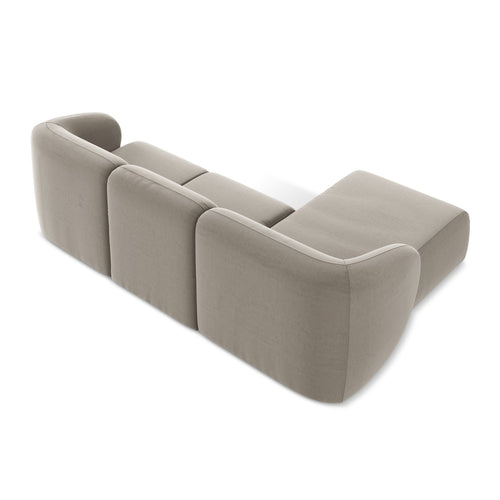 LaMiaSofa hoekbank links Cervo - velours - taupe - 248x166x78
