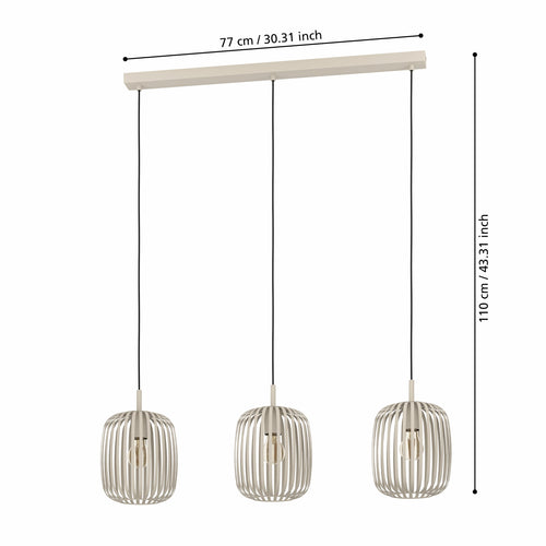 EGLO hanglamp Romazzina - e27 - 90 cm - zandkleur - vtwonen shop