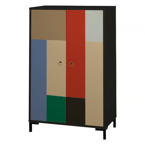 Buffet en MDF met 2 decoratieve deuren, motief tegels in beige, blauw en groen WALTER - vtwonen shop