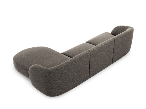 Micadoni rechter hoekbank Miley 4-zits, chenille, grijs - 156x255x70cm