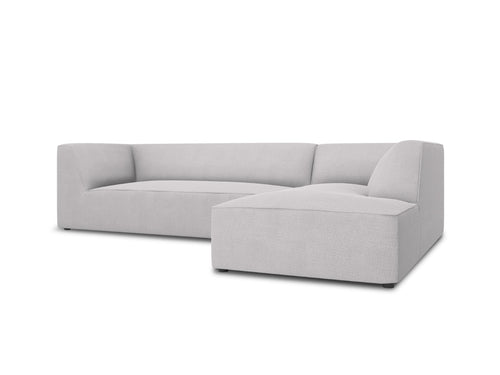 Micadoni rechter hoekbank Ruby 4-zits, structurele stof, lichtgrijs - 180x273x69cm