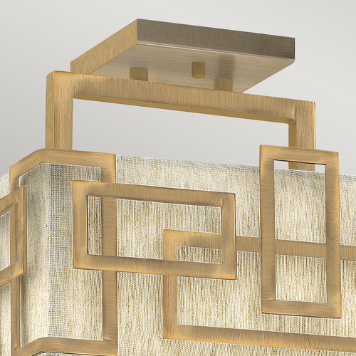 Elstead Lanza - 3-lichts semi-inbouw plafondlamp, geborsteld brons, E27