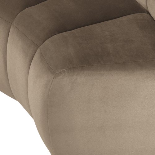 WOOOD eetbank halfronde hoek rugleuning Mojo - Velvet - Khaki - 83x152x73