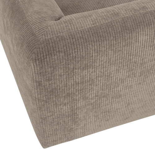 WOOOD hoekelement recht Mojo Base - Ribstof - Donkerzand - 74x105x105