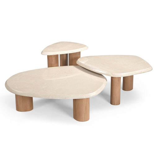 Starfurn Salontafel Nuvé - Organisch Hout/Marmer - 84x75x35cm