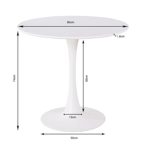 Kare Design Eettafel Schickeria Ø80cm marmerprint wit - vtwonen shop