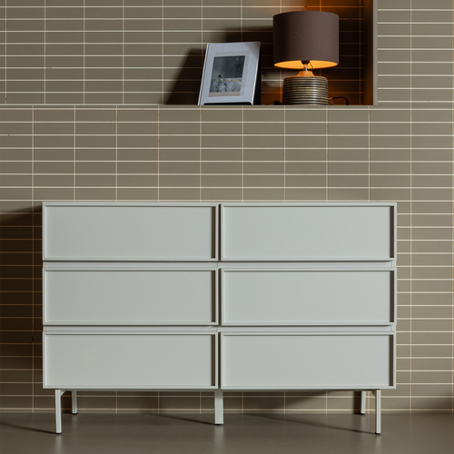 WOOOD ladekast 6 lades Tours - Melamine/MDF - Zand - 80x120x42 - vtwonen shop