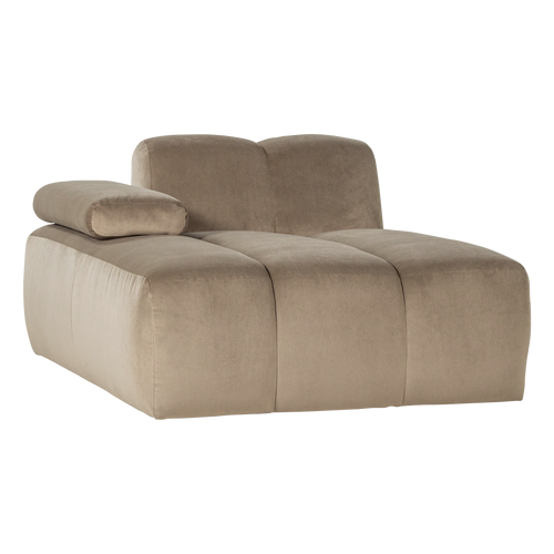 WOOOD chaise longue bank links Mojo - Velvet - Khaki - 74x124x162