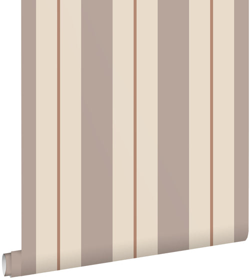 ESTAhome behang strepen bruin en beige - 50 x 900 cm - 132152