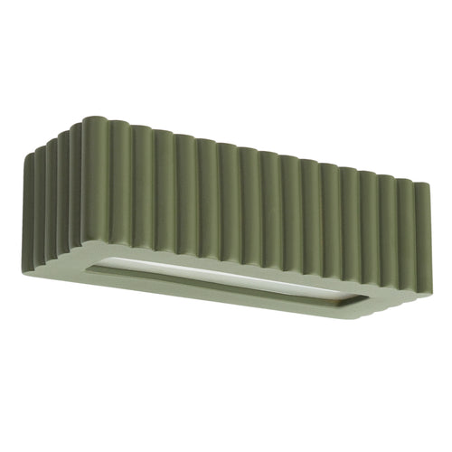 Sollux Lighting Wandlamp keramiek RIGATA olijfgroen - 34x12x10cm
