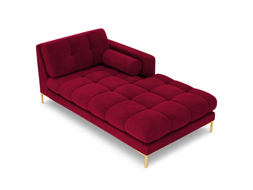Cosmopolitan Design rechter chaise longue Bali flueel, rood - 185x102x75cm