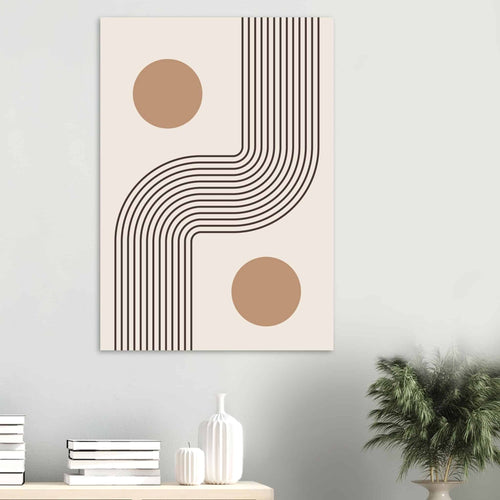 Artfulprints Poster Boho – Soft symmetry   - 30x40 cm - Grijs