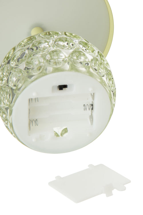 J-Line lamp Champignon - ijzer/glas - lichtgroen - LED lichtjes