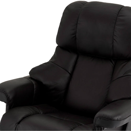 Furnhouse relaxfauteuil met voetsteun Crown - Zwart - Draaibaar - 88x83x107