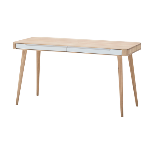 Gazzda Ena desk houten bureau whitewash - 140 x 60 cm - vtwonen shop