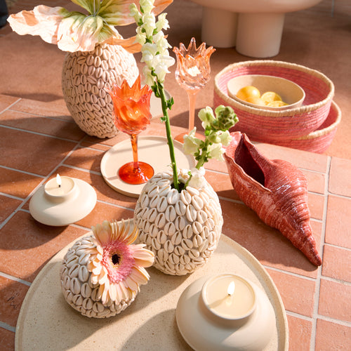 Light & Living vaas SHELL - Ø19x28cm - wit - vtwonen shop