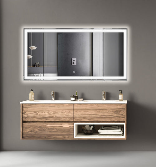 LOMAZOO badkamerspiegel Memphis - met LED verlichting - rechthoekig - 120 x 60 cm