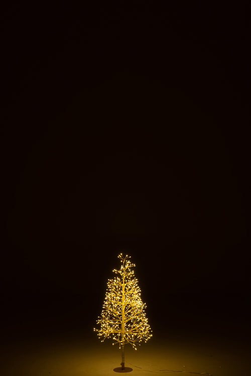 J-Line decoratie Boom - warm witte - ijzer - goud - small - LED lichtjes - vtwonen shop