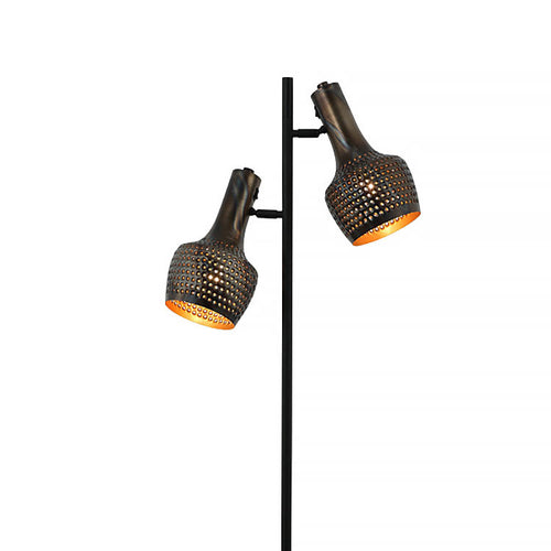 Freelight vloerlamp Fueco - 2 lichts - 25  x 160   cm - zwart bruin