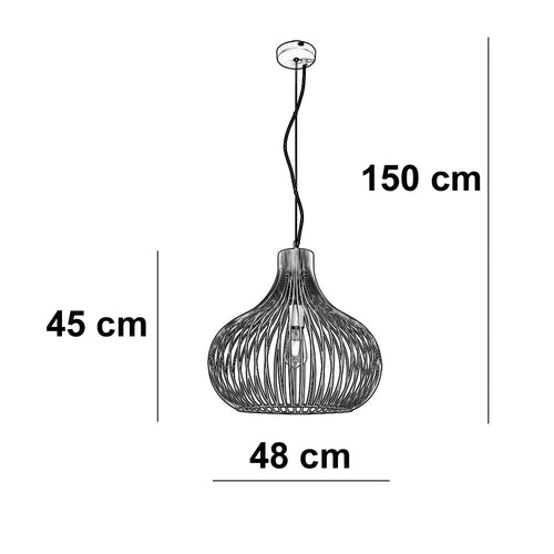 Freelight hanglamp Aglio - 1 lichts - 48  x 150   cm - zwart - vtwonen shop