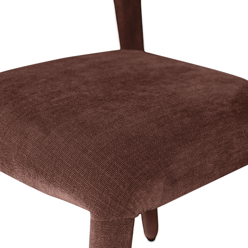 WOOOD eetkamerstoel Sile - Linnenlook - Bordeauxrood - Set Van 2 - 80x57x55