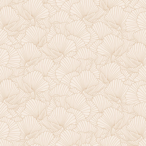 ESTAhome behang getekende bladeren zand beige en licht terracotta - 53 cm x 10.05 m - 139491
