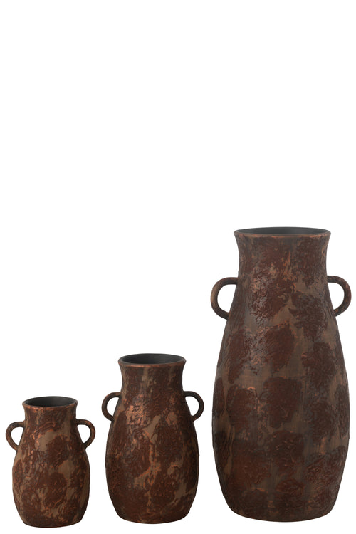 J-Line vaas Amphore terra - keramiek - bruin - large - 70 cm hoog