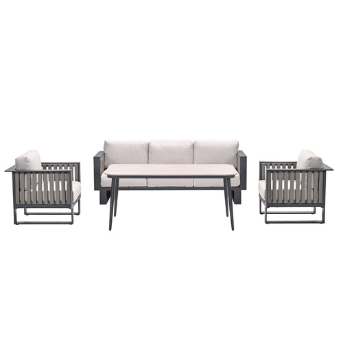 Garden Impressions lounge dining set Gabon - Lagan taupe - 4-delig - vtwonen shop