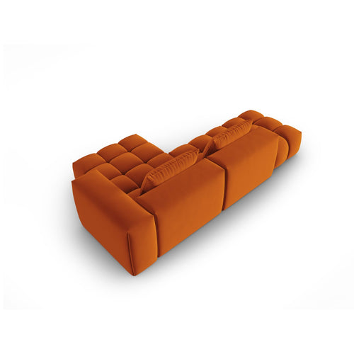 Cosmopolitan Design - Modulaire hoekbank rechts Verona 4-zits, flueel terracotta - 145x265x70cm