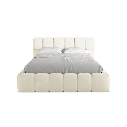 LaMiaSofa Bed met opbergruimte Roma - chenille stof - beige - 160x228x82