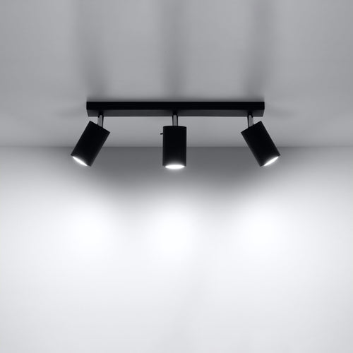 Sollux Lighting Plafondlamp RING 3 zwart - 45x6x16cm