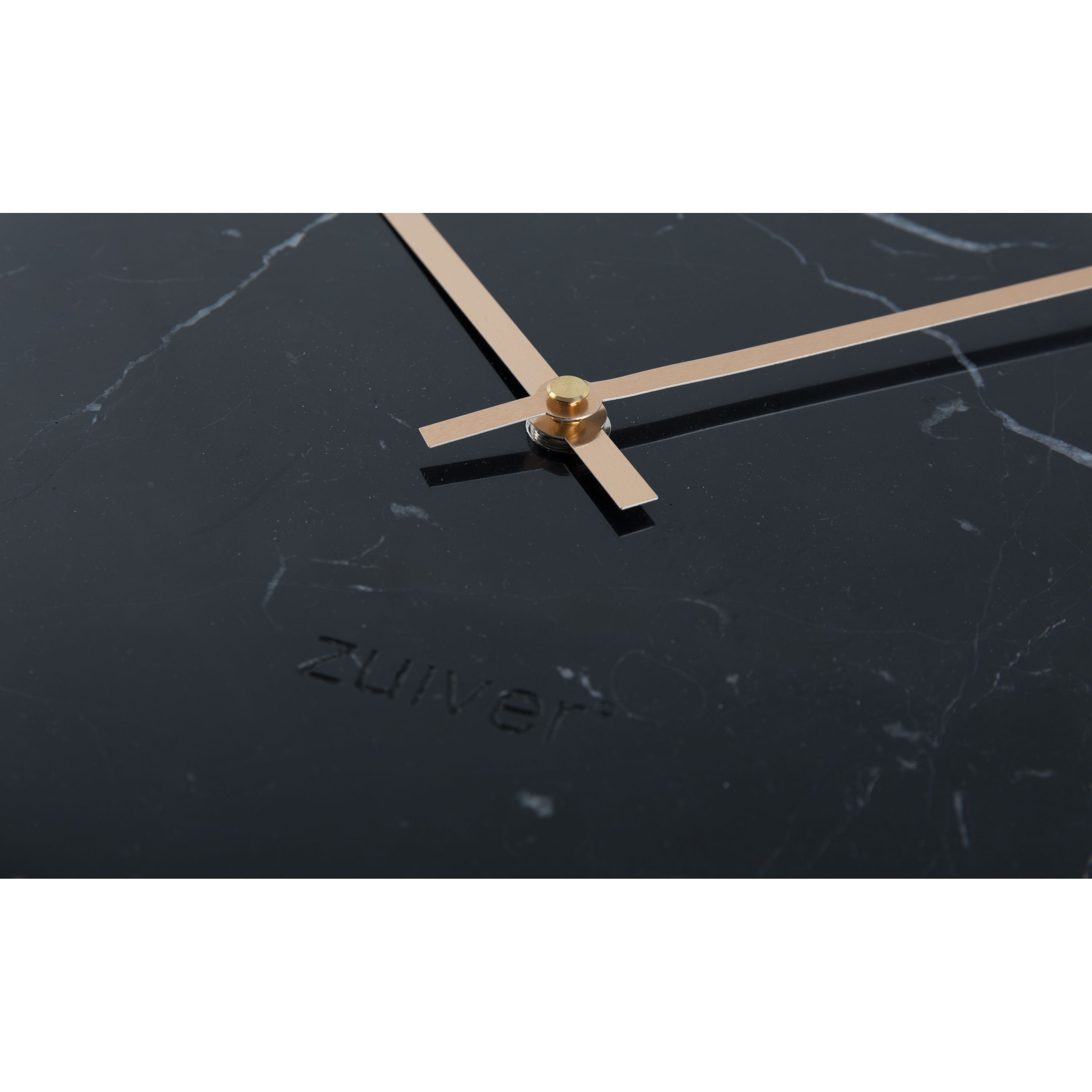 Zuiver Marble Time Klok/ Wandklok Rond Marmer Zwart – vtwonen shop