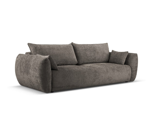 Cosmopolitan Design Slaapbank met opbergdoos Matera 3-zits, chenille, grijs - 108x240x86cm