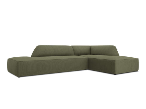 Micadoni rechter hoekbank Ruby 4-zits, ribfluwelen, groente - 180x273x69cm