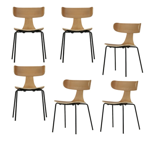 WOOOD eetkamerstoelen Form - Hout - Naturel - Set van 6