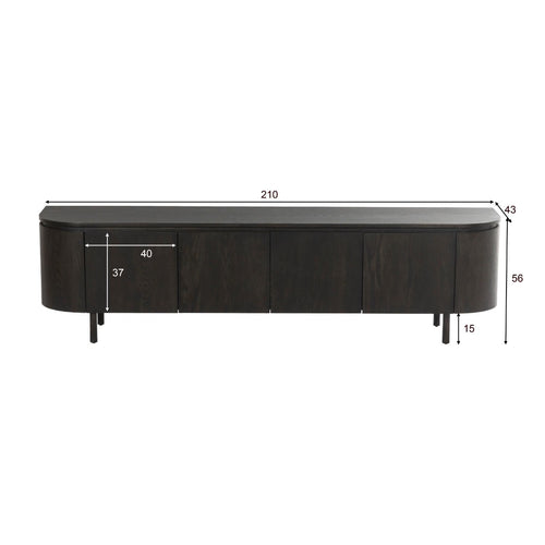 Livingfurn tv-meubel Tobago Espresso - 210cm - bruin - vtwonen shop