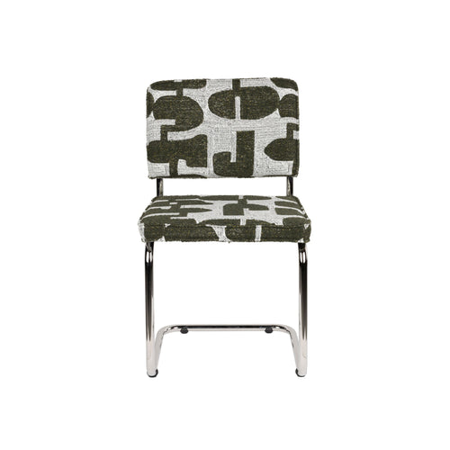 Zuiver Ridge Deco Symbols Eetkamerstoelen Groen - Set van 2