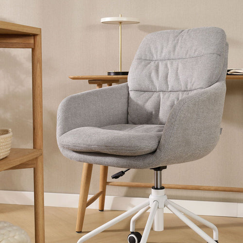 Nolon Nout-Mia Bureaustoel Grijs - met Armleuning - Wit - vtwonen shop