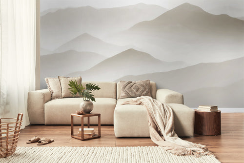 One Wall one Role fotobehang bergen beige en wit - 371 x 280 cm - AS-383081