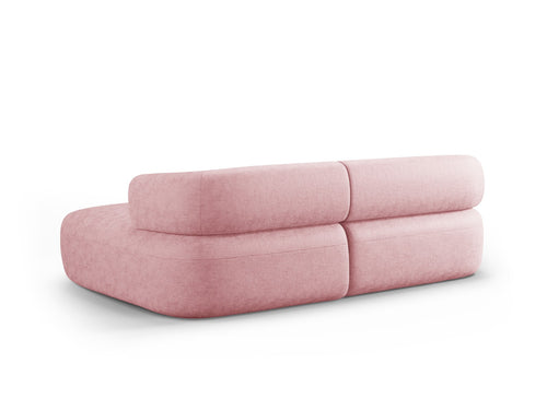 Micadoni rechter hoekbank Jenny 5-zits, chenille roze - 145x200x73cm