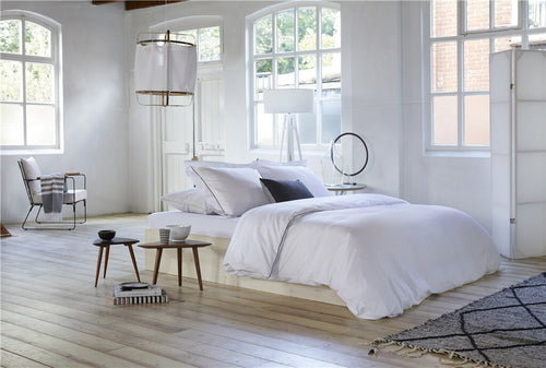Walra - Dekbedovertrek Subtile Stripes - 140x220 cm - Wit / Antraciet