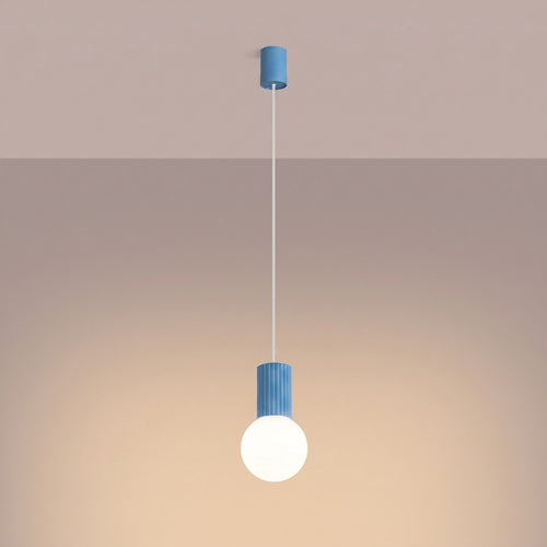 Sollux Lighting Hanglamp HALO 1 lichtblauw - 12x12x120cm